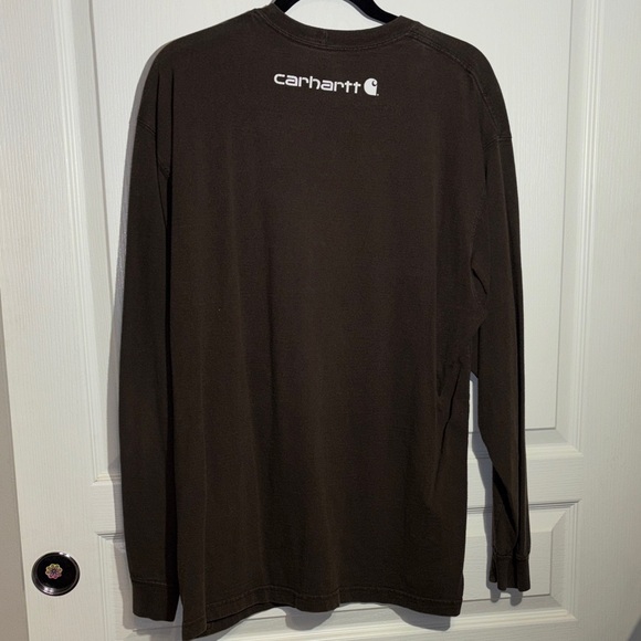 Carhartt K231 loose-fit heavyweight long-sleeve logo t-shirt in Brown - Picture 4 of 6